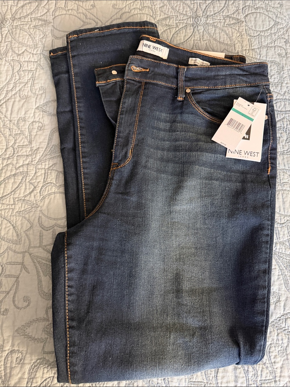 NWT Nine West Women’s Indigo Cigarette High Rise Skinny Ankle Jeans Size 16